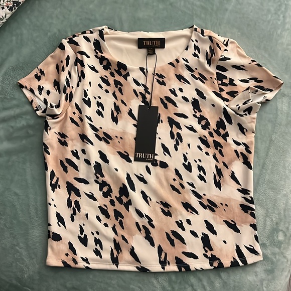 TRUTH Cheetah Print Crop Shirt Small - Picture 4 of 5